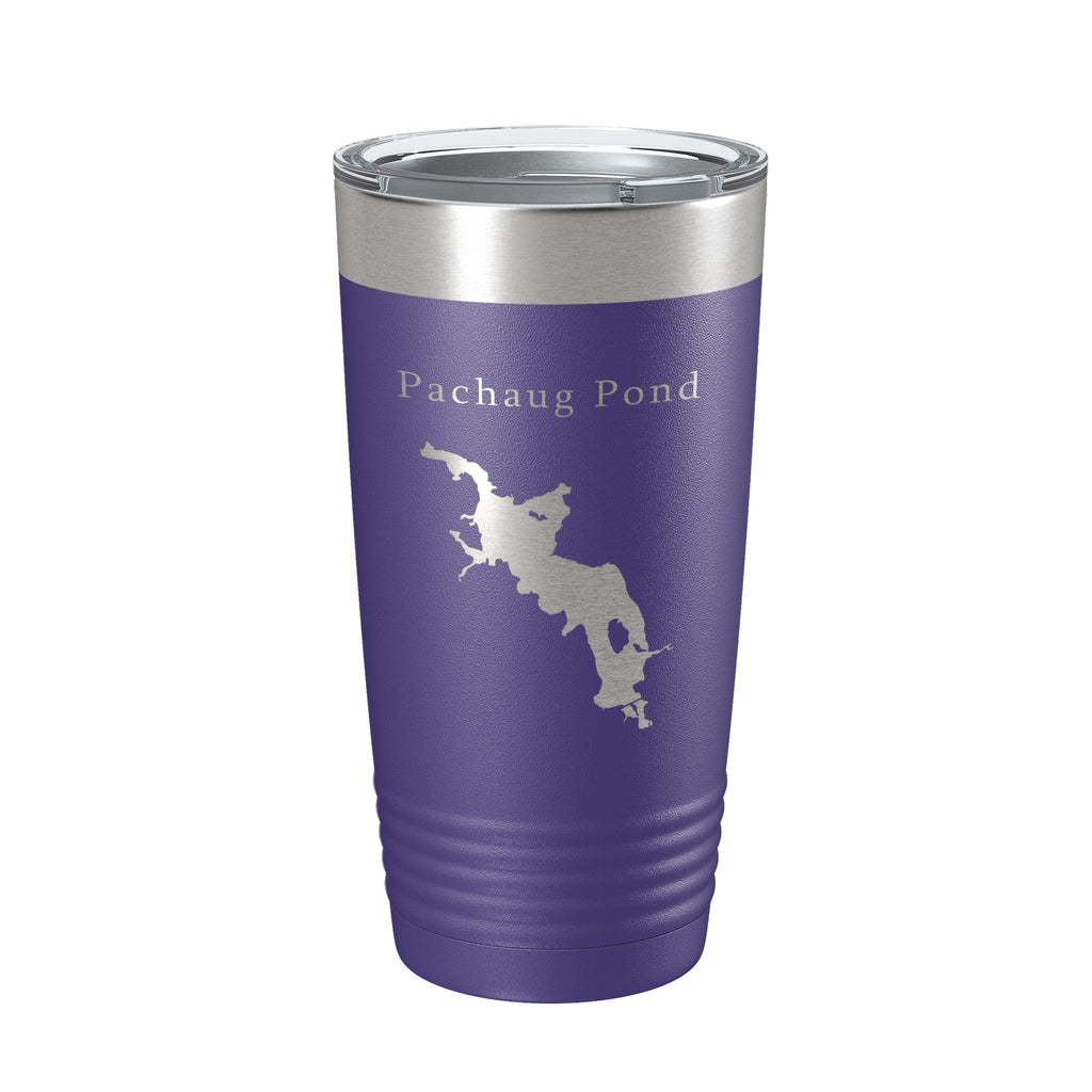 Pachaug Pond Tumbler Lake Map Travel Mug Insulated Laser Engraved Coffee Cup Connecticut 20 oz