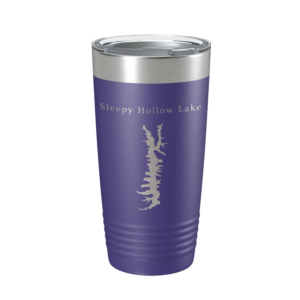 Sleepy Hollow Lake Map Tumbler Travel Mug Insulated Laser Engraved Coffee Cup New York 20 oz