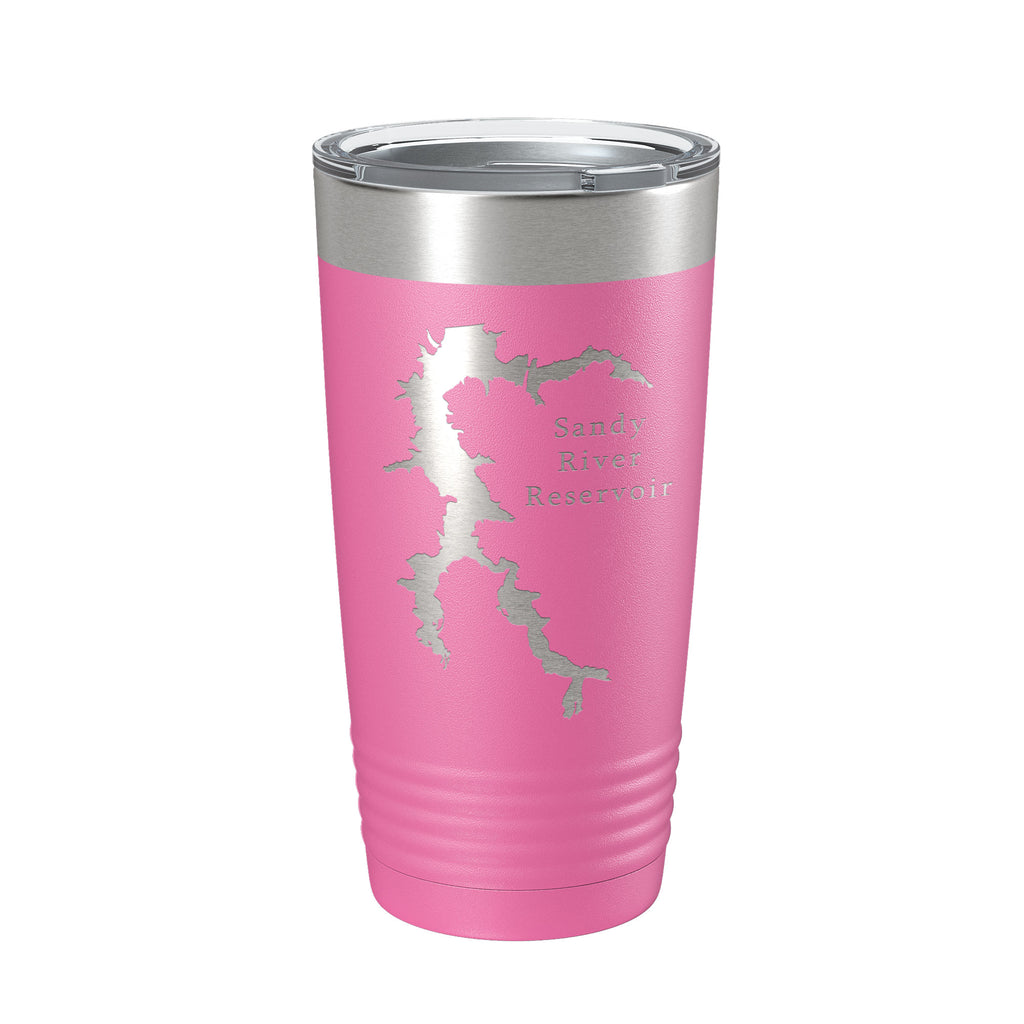 Sandy River Reservoir Tumbler Lake Map Travel Mug Insulated Laser Engraved Coffee Cup Virginia 20 oz