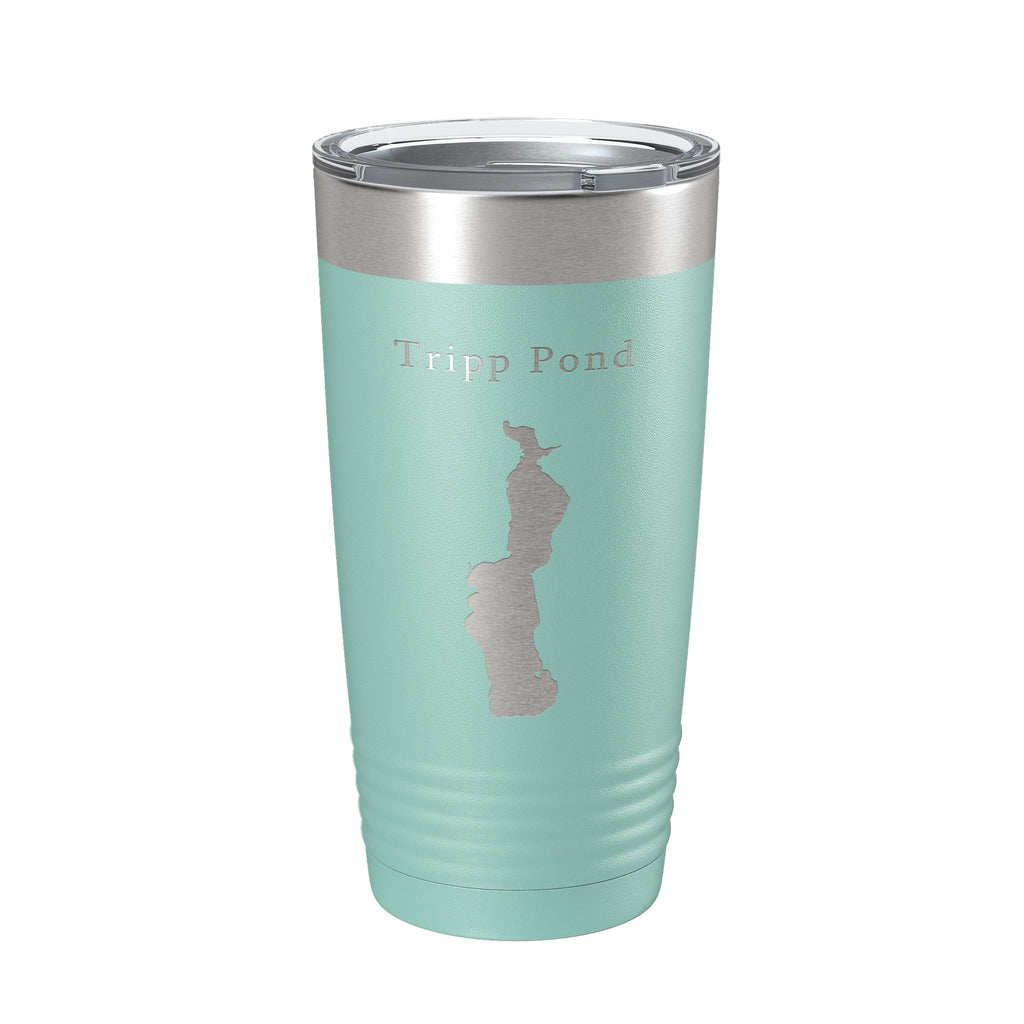 Tripp Pond Tumbler Lake Map Travel Mug Insulated Laser Engraved Coffee Cup Maine 20 oz