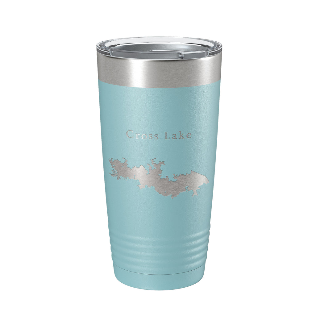 Cross Lake Map Tumbler Travel Mug Insulated Laser Engraved Coffee Cup Shreveport Louisiana 20 oz