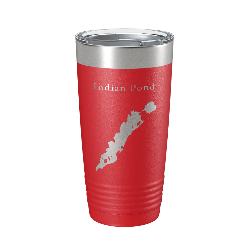 Indian Pond Tumbler Lake Map Travel Mug Insulated Laser Engraved Coffee Cup Maine 20 oz