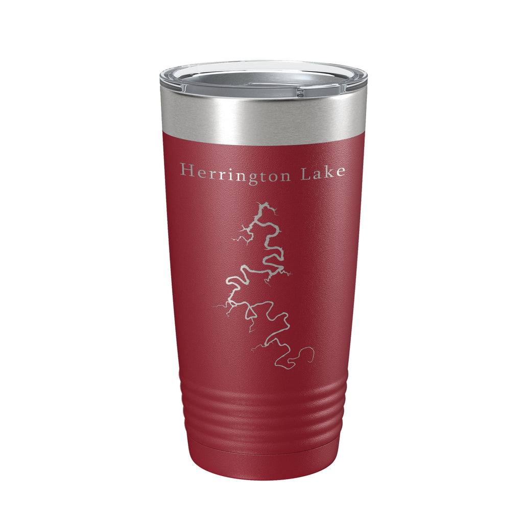 Herrington Lake Map Tumbler Travel Mug Insulated Laser Engraved Coffee Cup Kentucky 20 oz