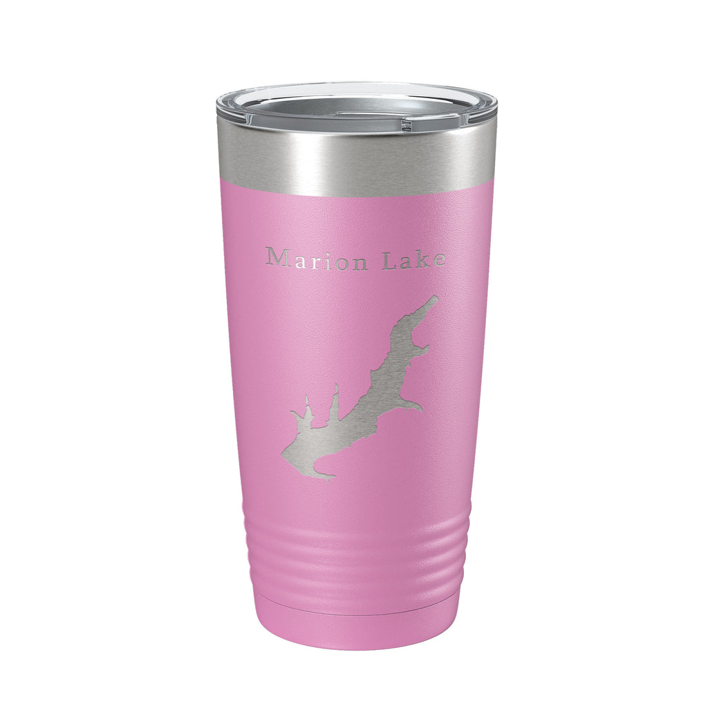 Marion Lake Map Tumbler Travel Mug Insulated Laser Engraved Coffee Cup Kansas 20 oz