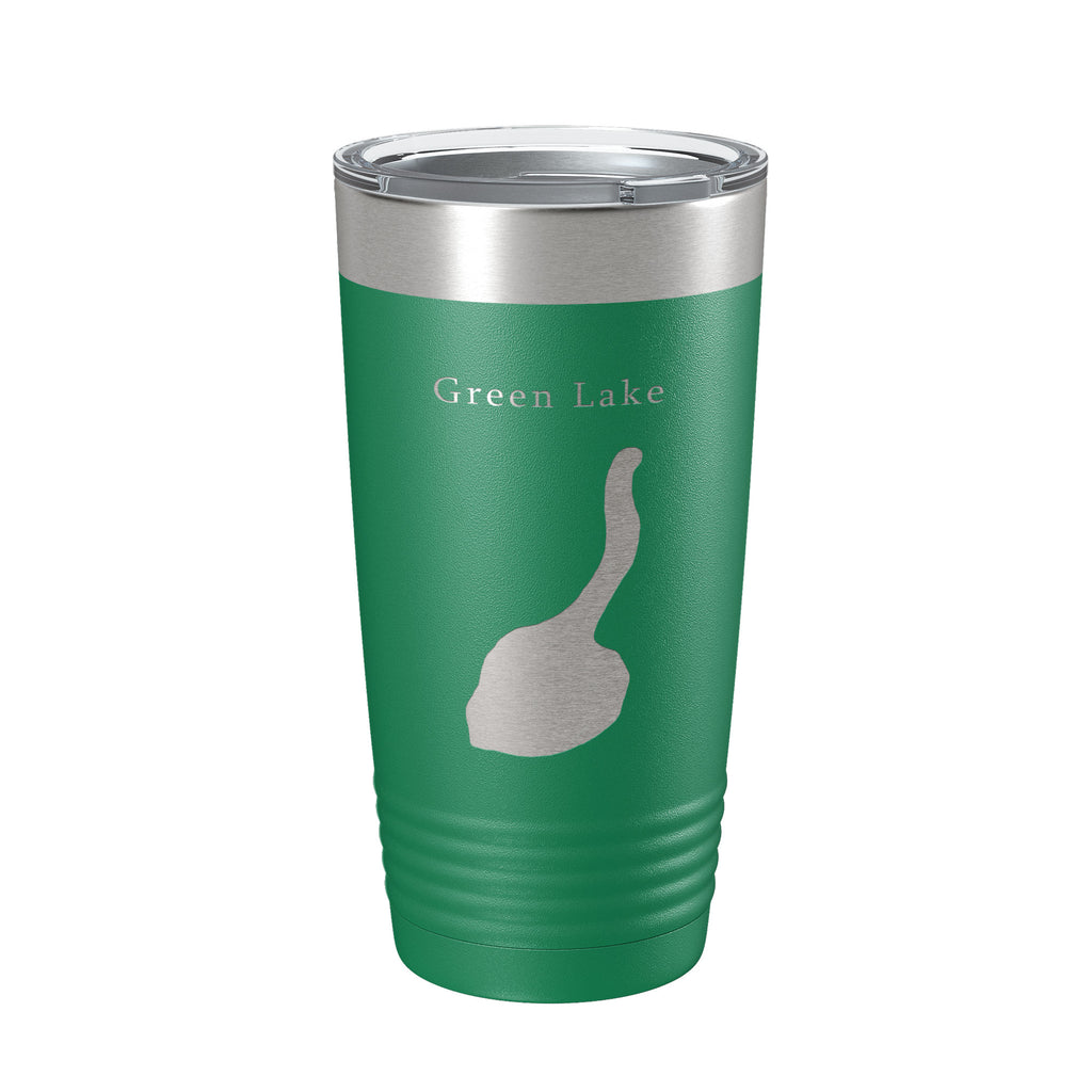 Green Lake Map Tumbler Travel Mug Insulated Laser Engraved Coffee Cup New York 20 oz