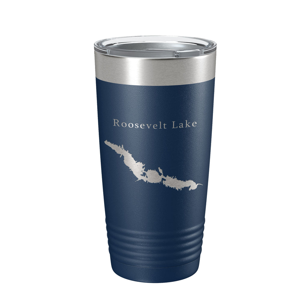 Theodore Roosevelt Lake Map Tumbler Travel Mug Insulated Laser Engraved Coffee Cup Arizona 20 oz