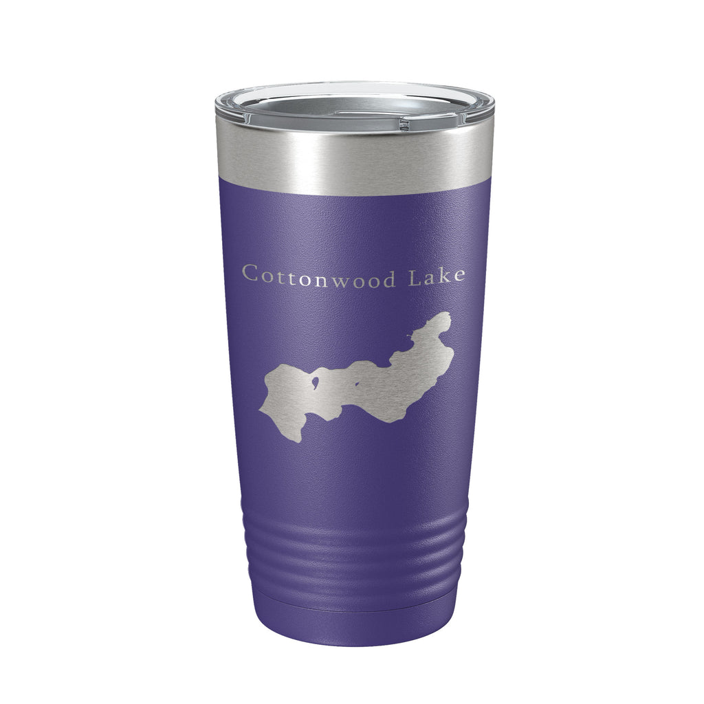 Cottonwood Lake Map Tumbler Travel Mug Insulated Laser Engraved Coffee Cup Alaska 20 oz