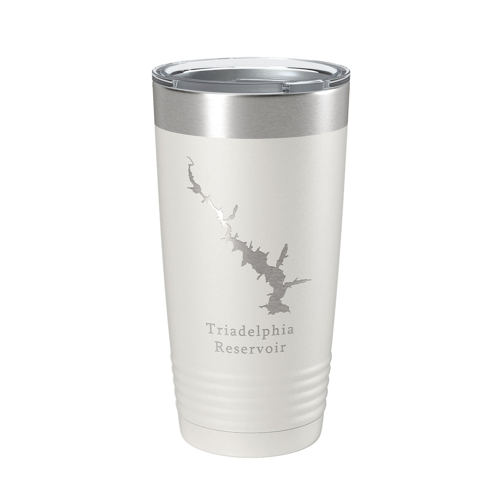 Triadelphia Reservoir Tumbler Lake Map Travel Mug Insulated Laser Engraved Coffee Cup Maryland 20 oz