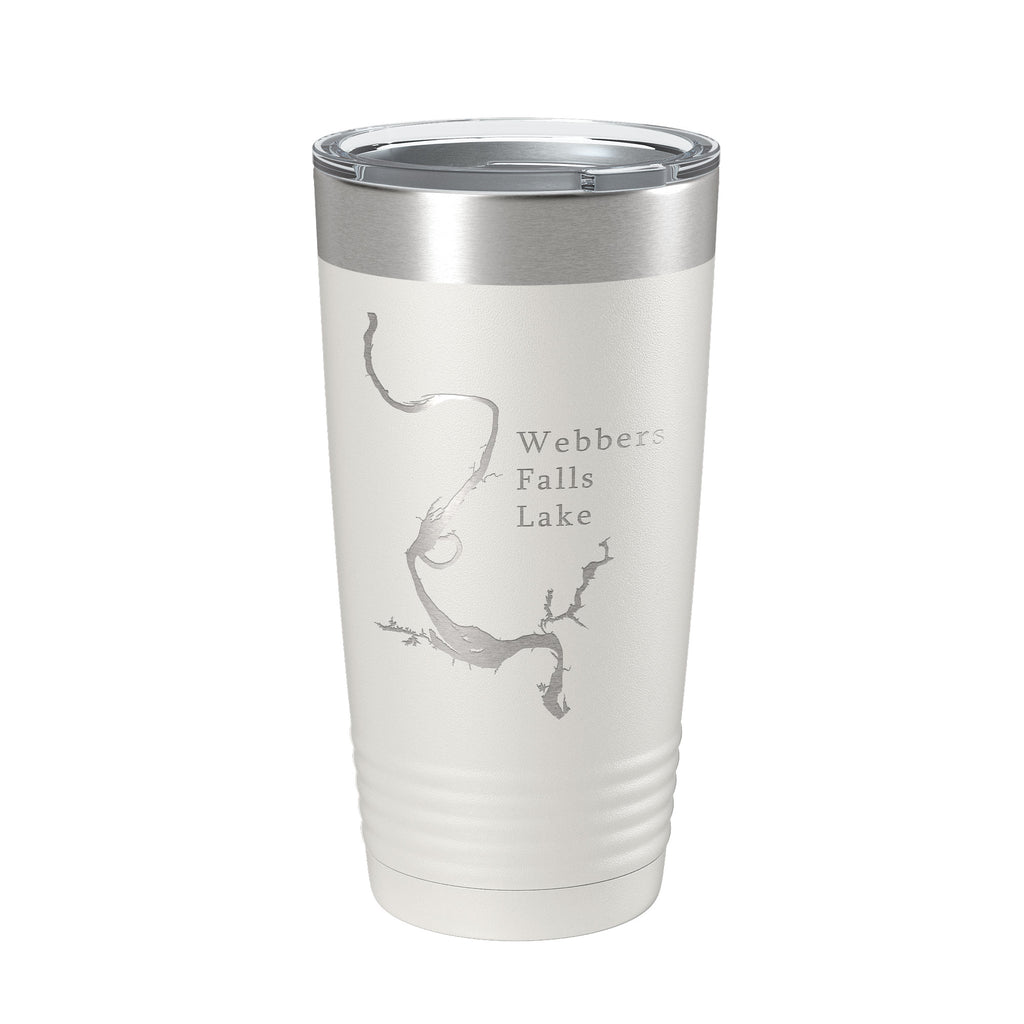 Webbers Falls Lake Map Tumbler Travel Mug Insulated Laser Engraved Coffee Cup Oklahoma 20 oz