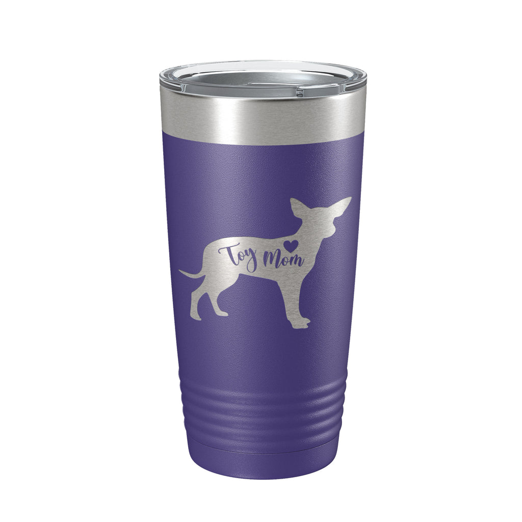 Toy Mom Tumbler Dog Travel Mug Gift Insulated Laser Engraved Coffee Cup 20 oz