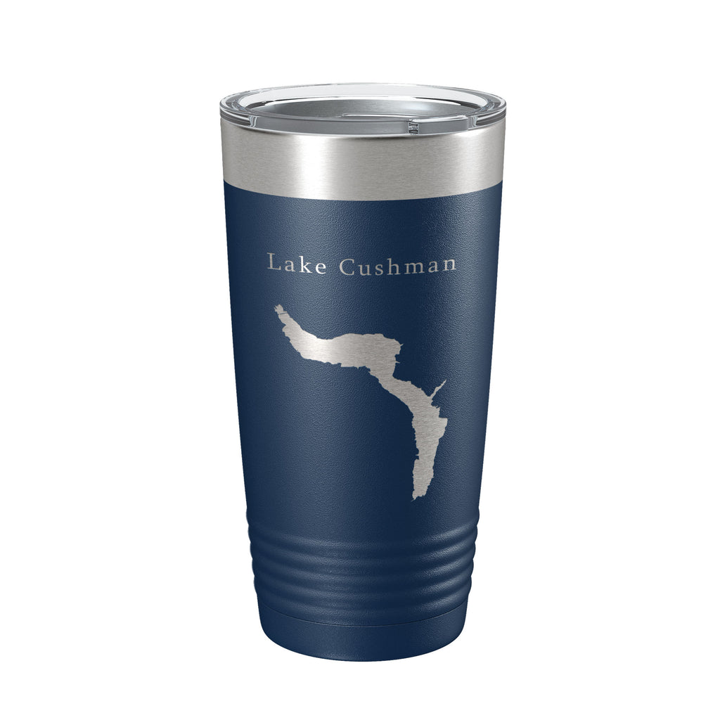 Lake Cushman Map Tumbler Travel Mug Insulated Laser Engraved Coffee Cup Washington 20 oz