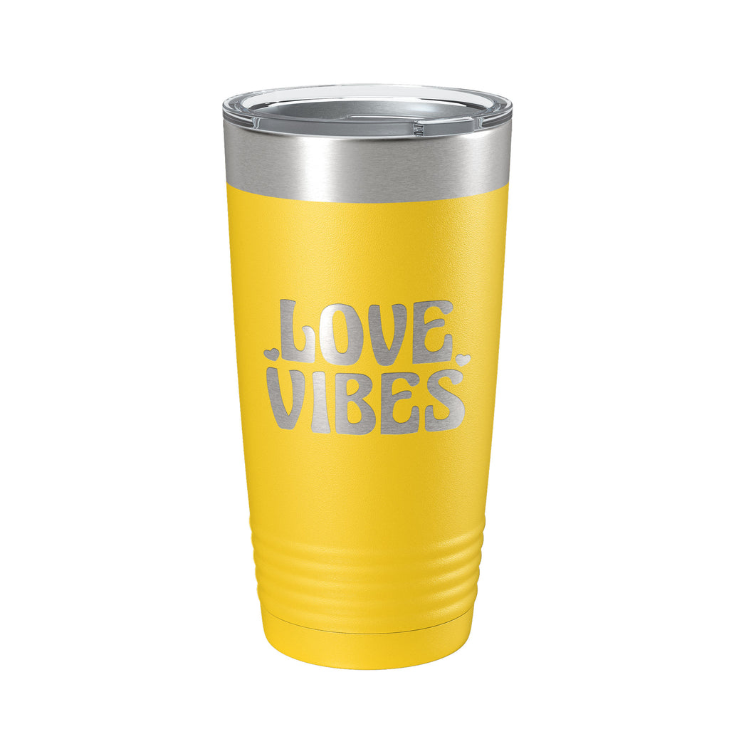 Love Vibes Tumbler Valentine's Day Travel Mug Gift Insulated Laser Engraved Coffee Cup 20 oz