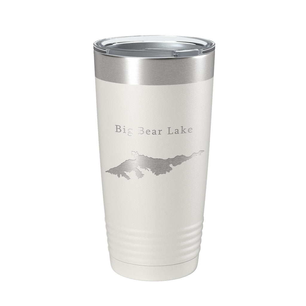 Big Bear Lake Map Tumbler Travel Mug Insulated Laser Engraved Coffee Cup California 20 oz