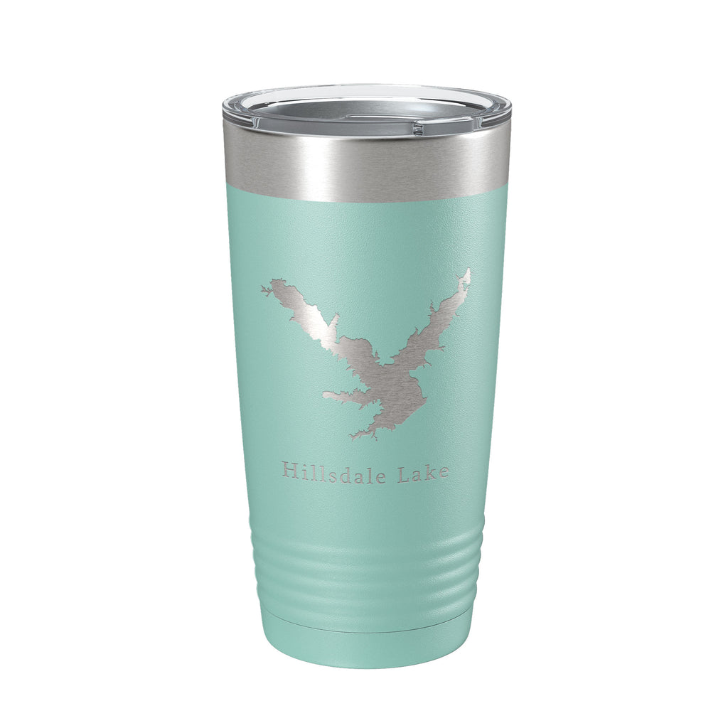 Hillsdale Lake Map Tumbler Travel Mug Insulated Laser Engraved Coffee Cup Kansas 20 oz