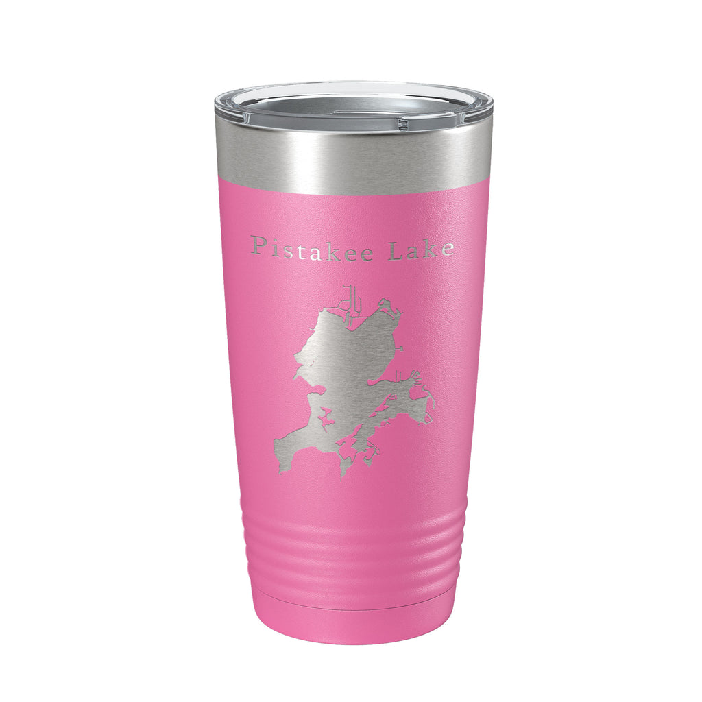 Pistakee Lake Map Tumbler Travel Mug Insulated Laser Engraved Coffee Cup Illinois 20 oz