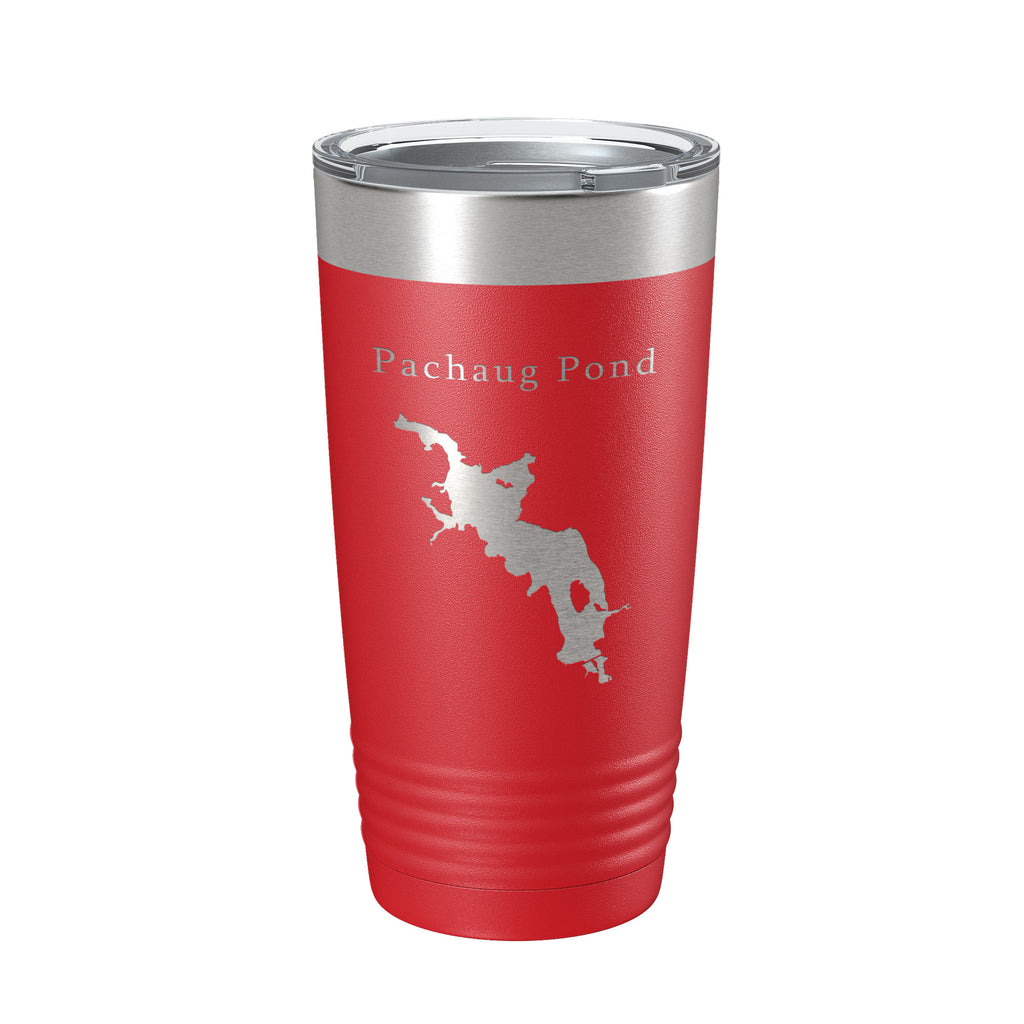 Pachaug Pond Tumbler Lake Map Travel Mug Insulated Laser Engraved Coffee Cup Connecticut 20 oz