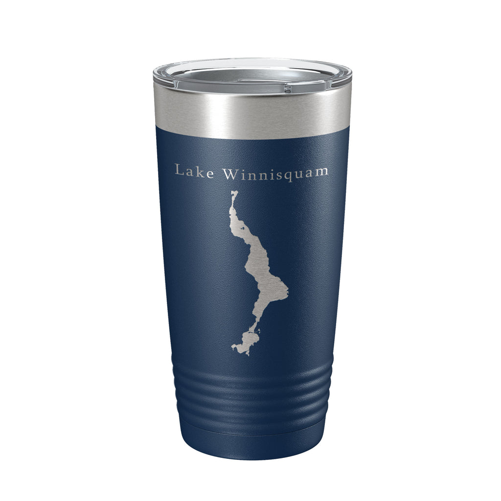Lake Winnisquam Map Tumbler Travel Mug Insulated Laser Engraved Coffee Cup Laconia New Hampshire 20 oz