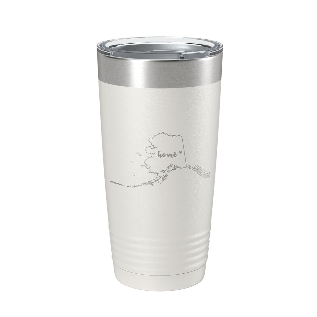 Alaska Tumbler Home State Travel Mug Insulated Laser Engraved Map Coffee Cup 20 oz Olive Green