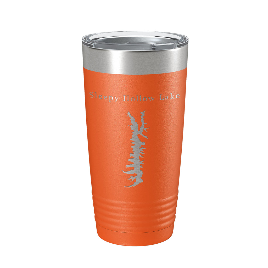 Sleepy Hollow Lake Map Tumbler Travel Mug Insulated Laser Engraved Coffee Cup New York 20 oz
