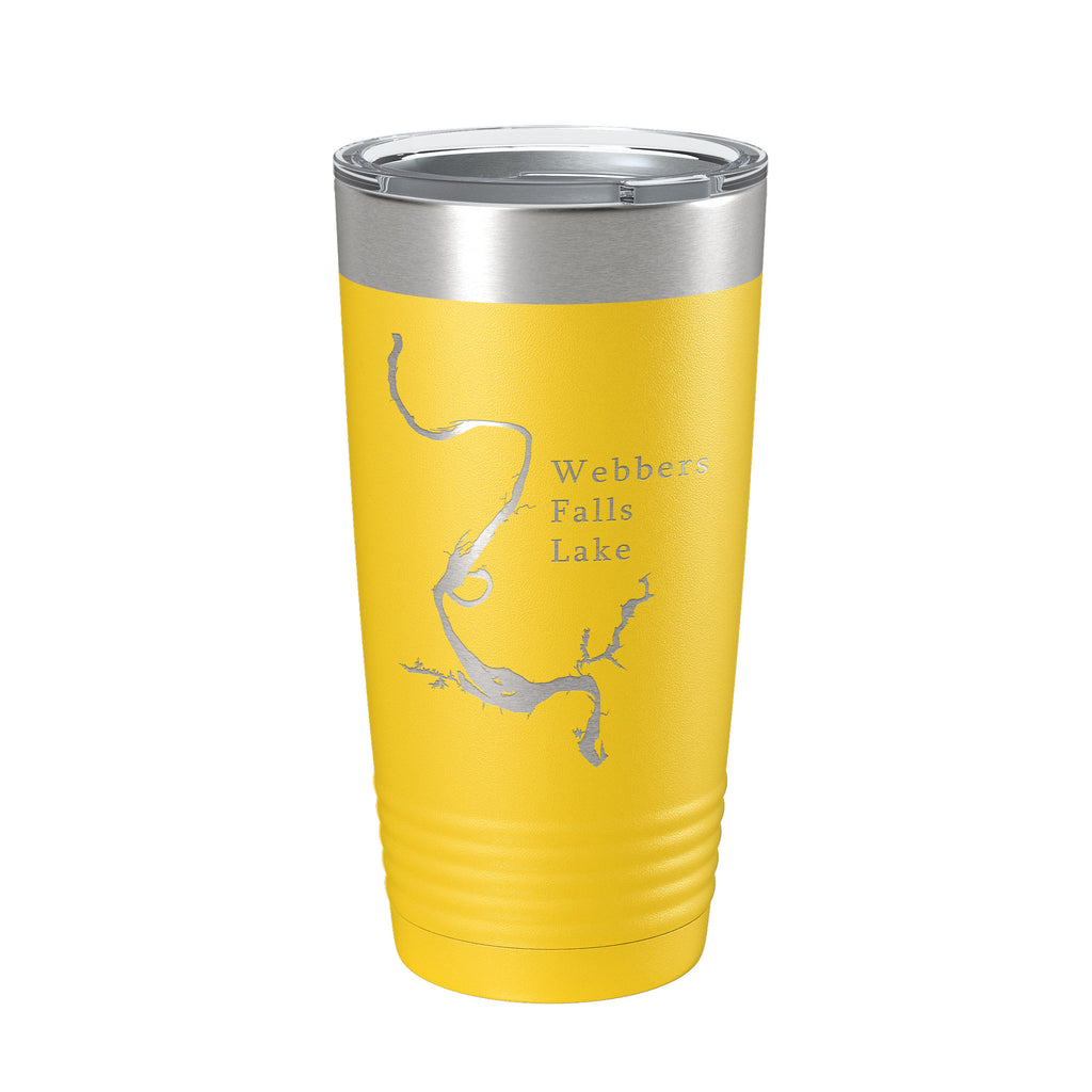 Webbers Falls Lake Map Tumbler Travel Mug Insulated Laser Engraved Coffee Cup Oklahoma 20 oz