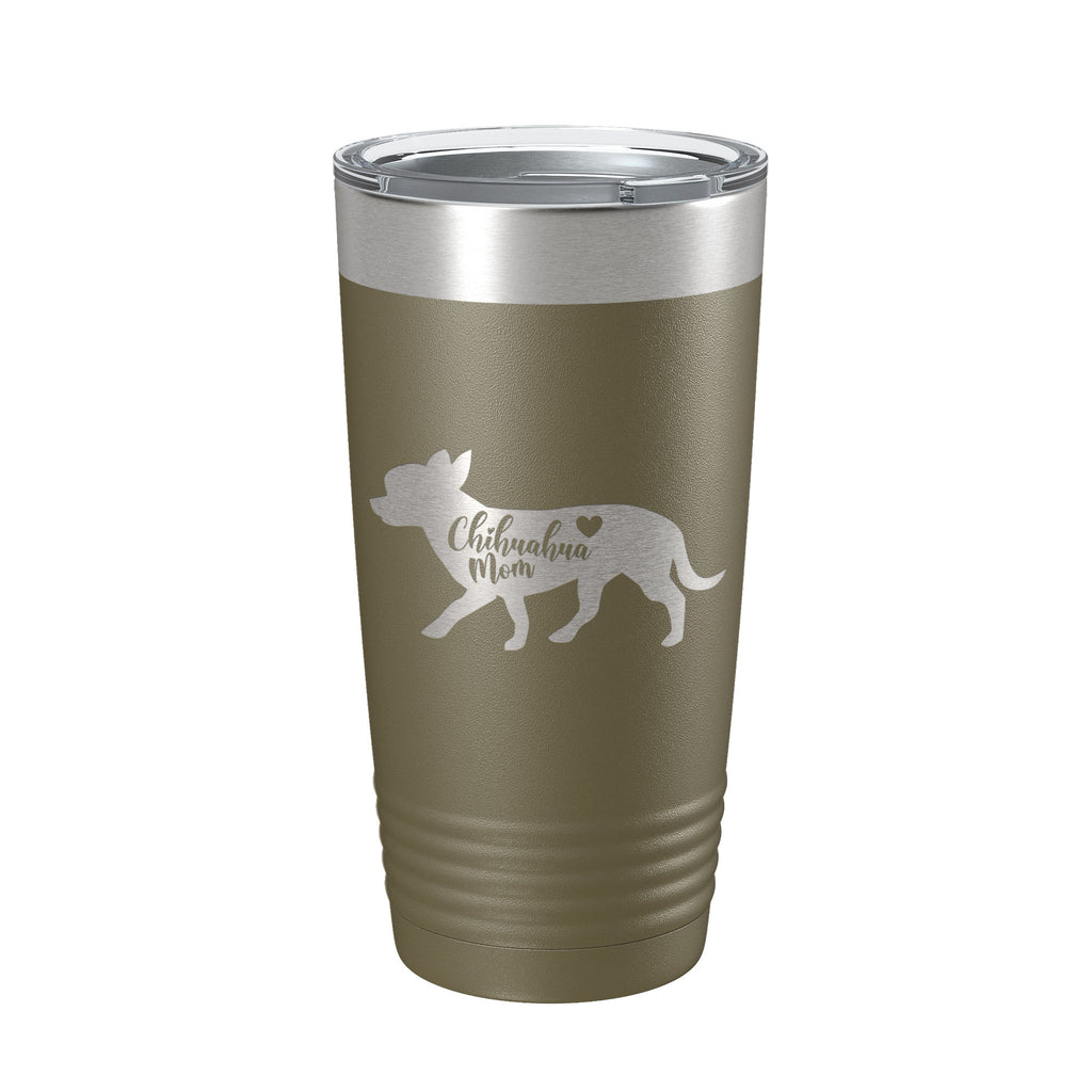 Chihuahua Mom Tumbler Dog Travel Mug Gift Insulated Laser Engraved Coffee Cup 20 oz