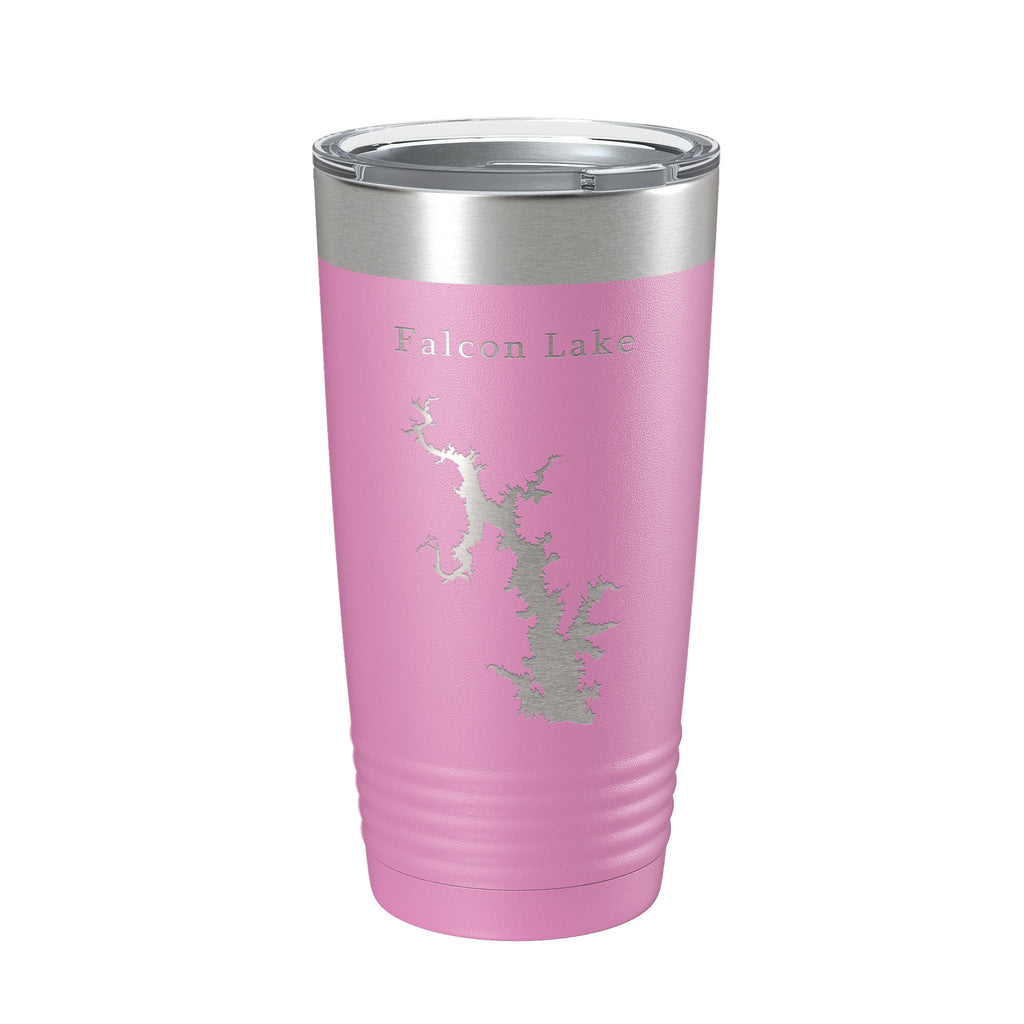 Falcon Lake International Reservoir Lago Map Tumbler Travel Mug Insulated Laser Engraved Coffee Cup Texas 20 oz