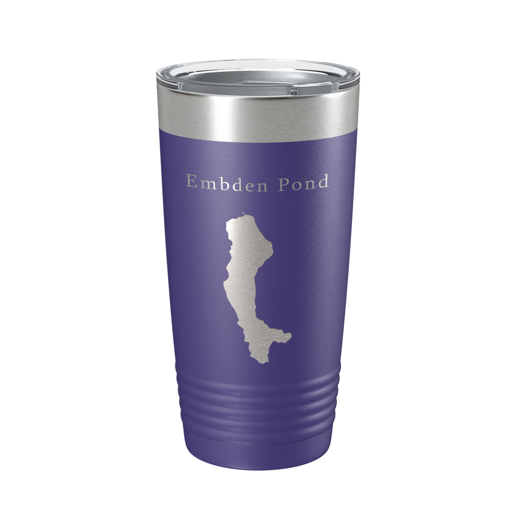 Embden Pond Tumbler Lake Map Travel Mug Insulated Laser Engraved Coffee Cup Maine 20 oz