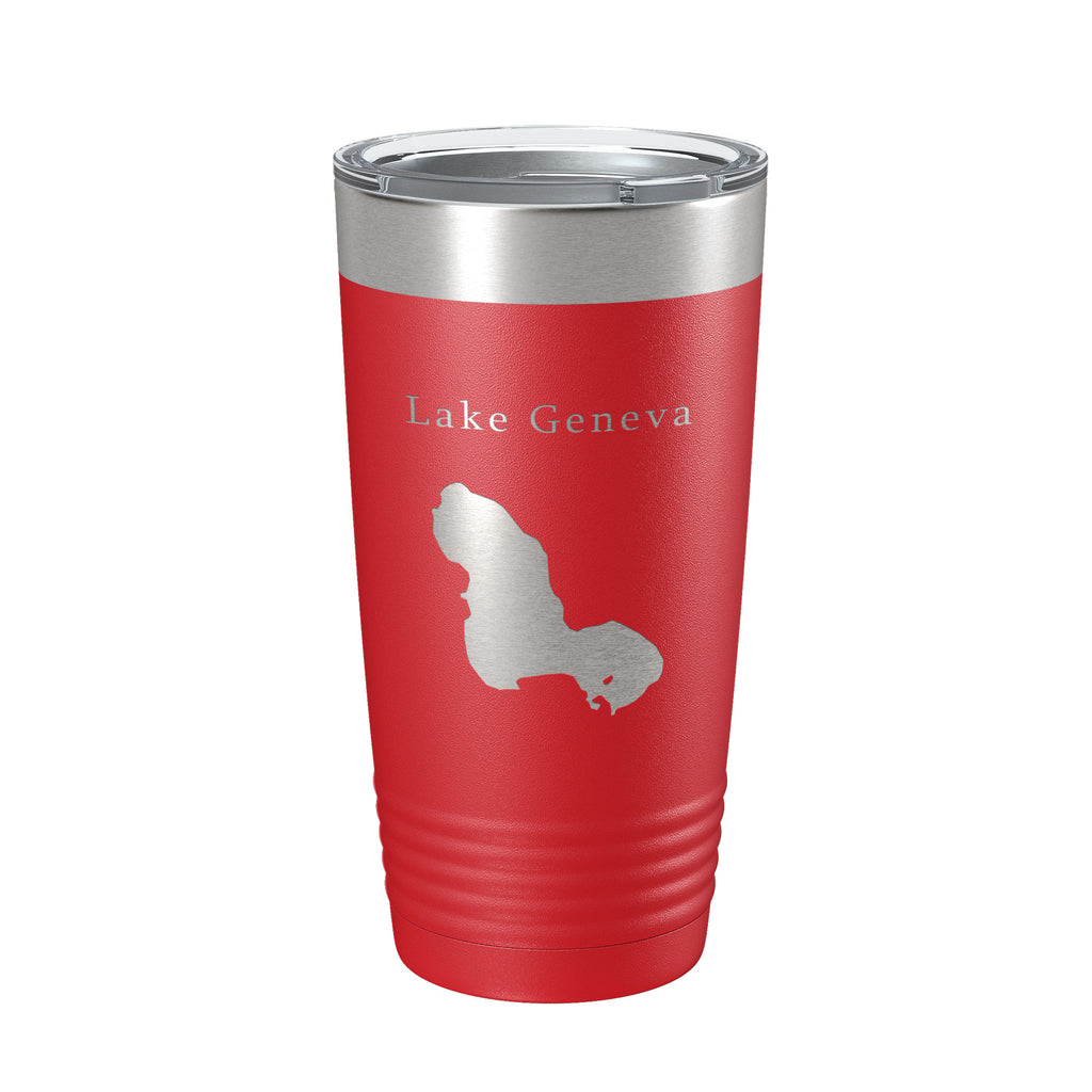 Lake Geneva Map Tumbler Travel Mug Insulated Laser Engraved Coffee Cup Florida 20 oz
