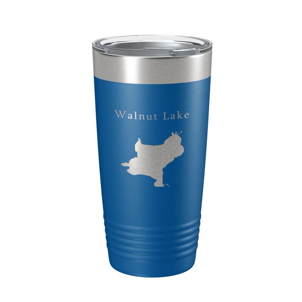 Walnut Lake Map Tumbler Travel Mug Insulated Laser Engraved Coffee Cup Michigan 20 oz