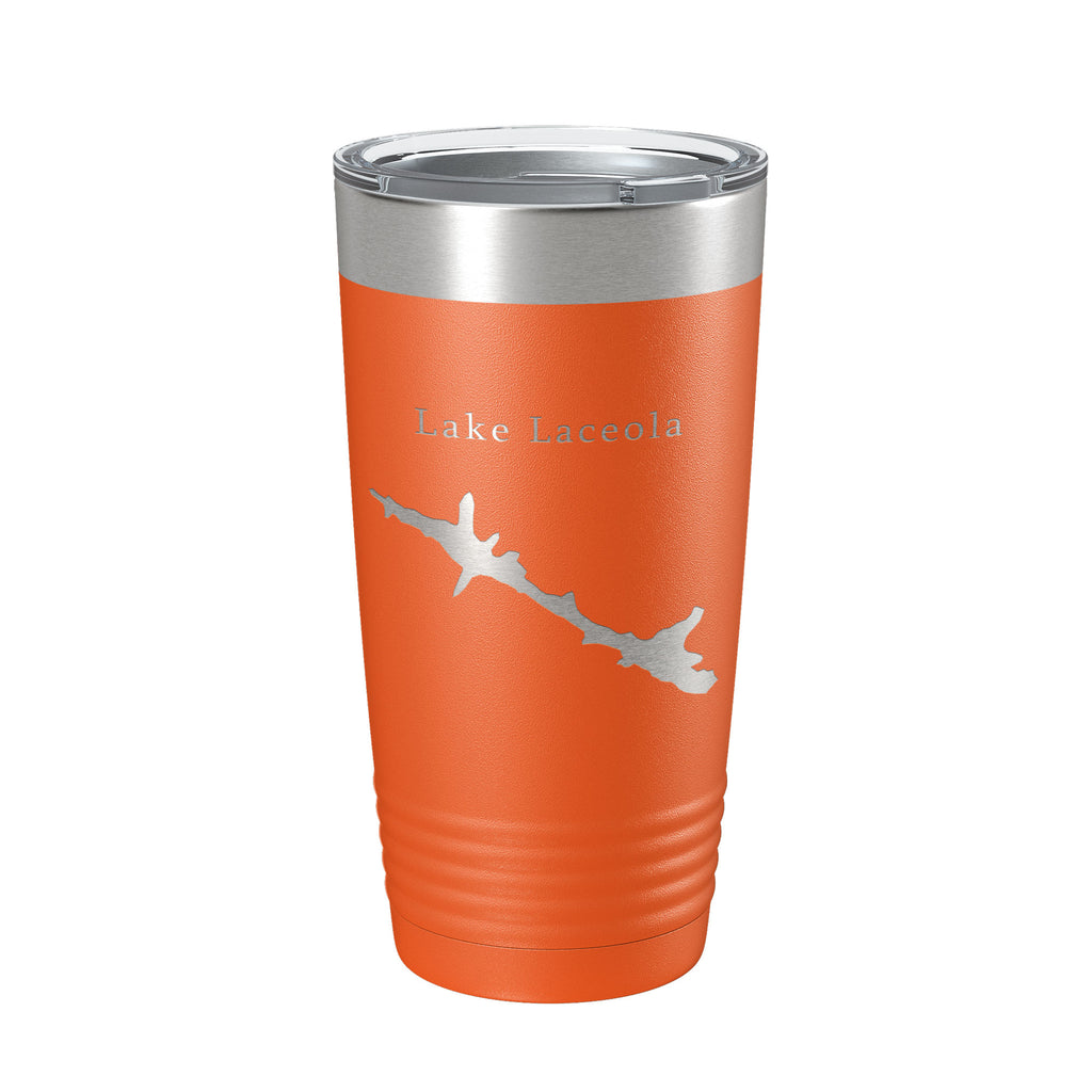 Lake Laceola Map Tumbler Travel Mug Insulated Laser Engraved Coffee Cup Blue Creek Georgia 20 oz