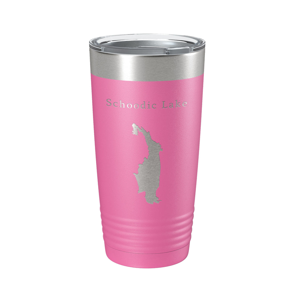 Schoodic Lake Map Tumbler Travel Mug Insulated Laser Engraved Coffee Cup Maine 20 oz