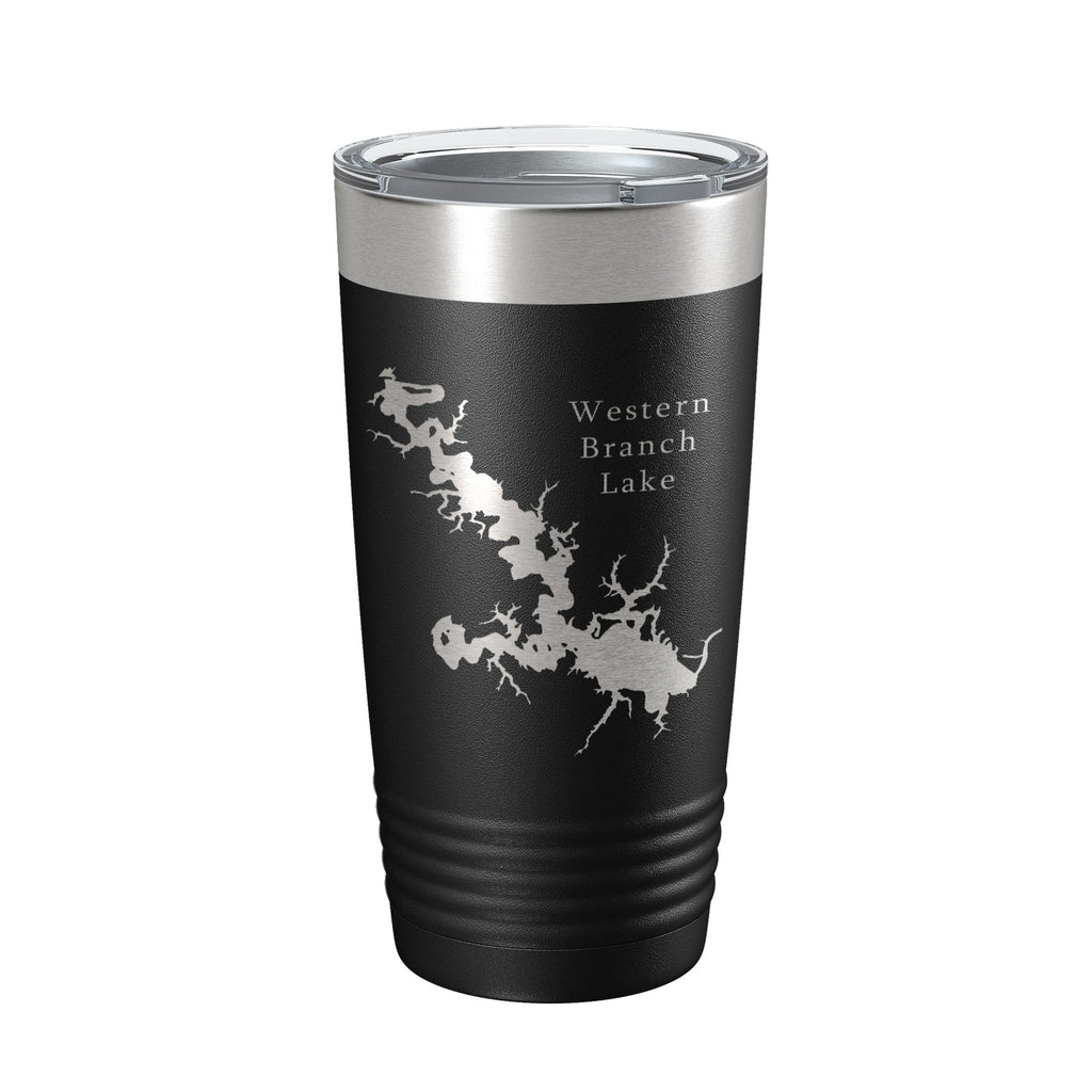 Western Branch Lake Reservoir Map Tumbler Travel Mug Insulated Laser Engraved Coffee Cup Suffolk Virginia 20 oz