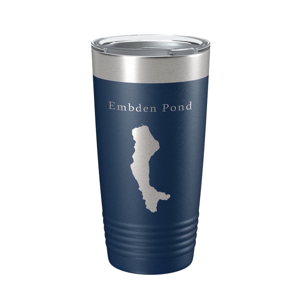 Embden Pond Tumbler Lake Map Travel Mug Insulated Laser Engraved Coffee Cup Maine 20 oz