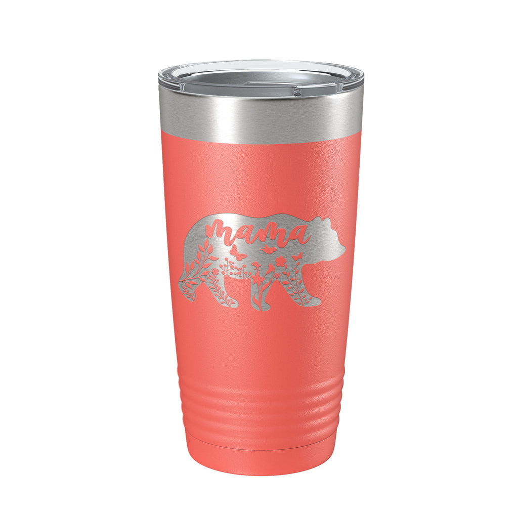 Mama Bear Tumbler Travel Mug Insulated Laser Engraved Coffee Cup Momma Mom Mother's Day Gift Cute 20 oz