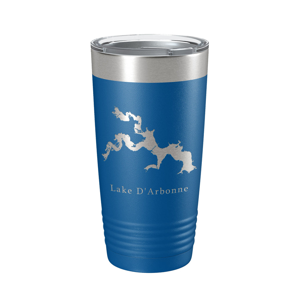 Lake D'Arbonne Map Tumbler Travel Mug Insulated Laser Engraved Coffee Cup Louisiana 20 oz