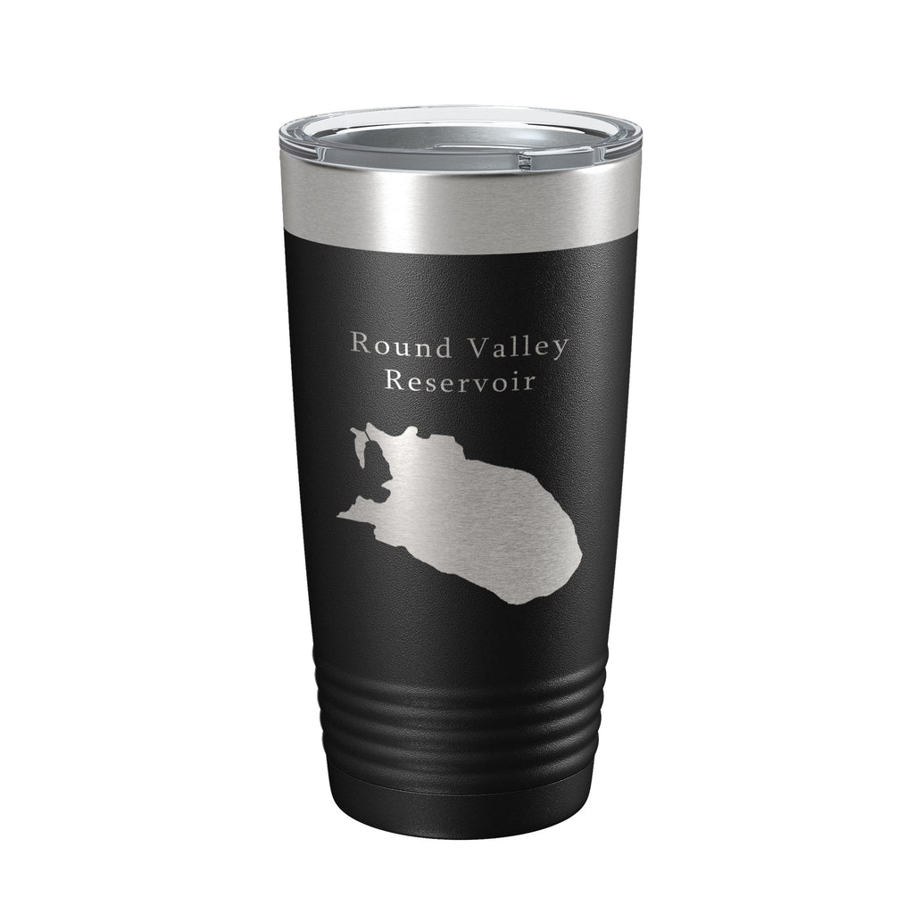 Round Valley Reservoir Tumbler Lake Map Travel Mug Insulated Laser Engraved Coffee Cup New Jersey 20 oz