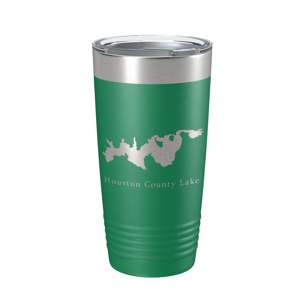 Houston County Lake Map Tumbler Travel Mug Insulated Laser Engraved Coffee Cup Texas 20 oz