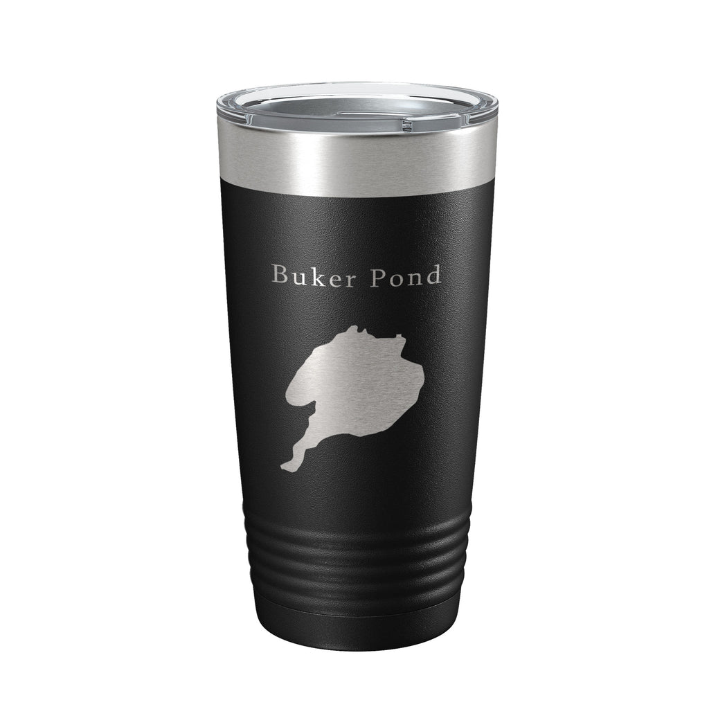 Buker Pond Tumbler Lake Map Travel Mug Insulated Laser Engraved Coffee Cup Maine 20 oz