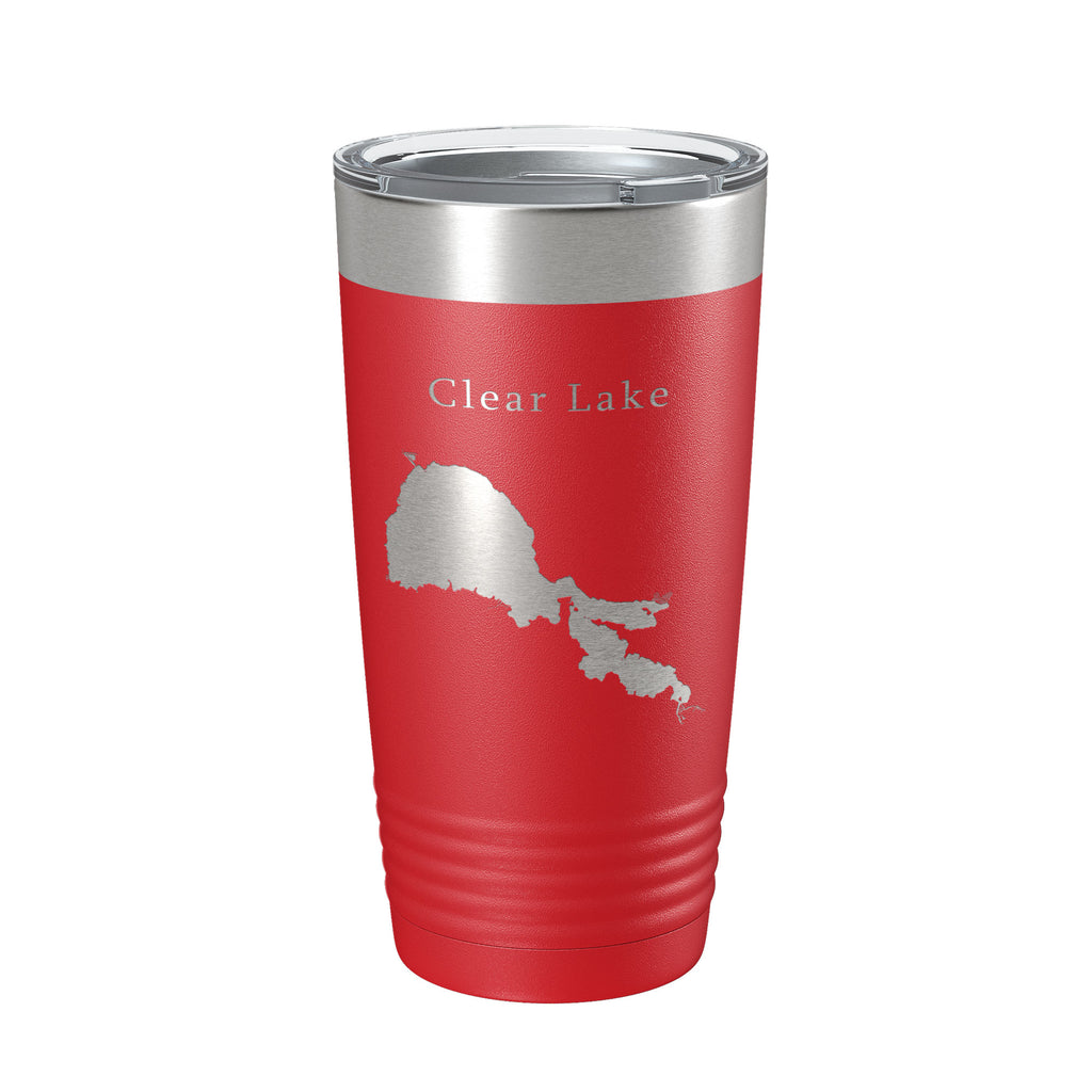 Clear Lake Map Tumbler Travel Mug Insulated Laser Engraved Coffee Cup California 20 oz