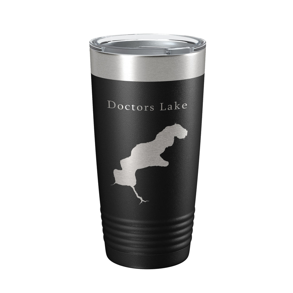 Doctors Lake Map Tumbler Travel Mug Insulated Laser Engraved Coffee Cup Florida 20 oz