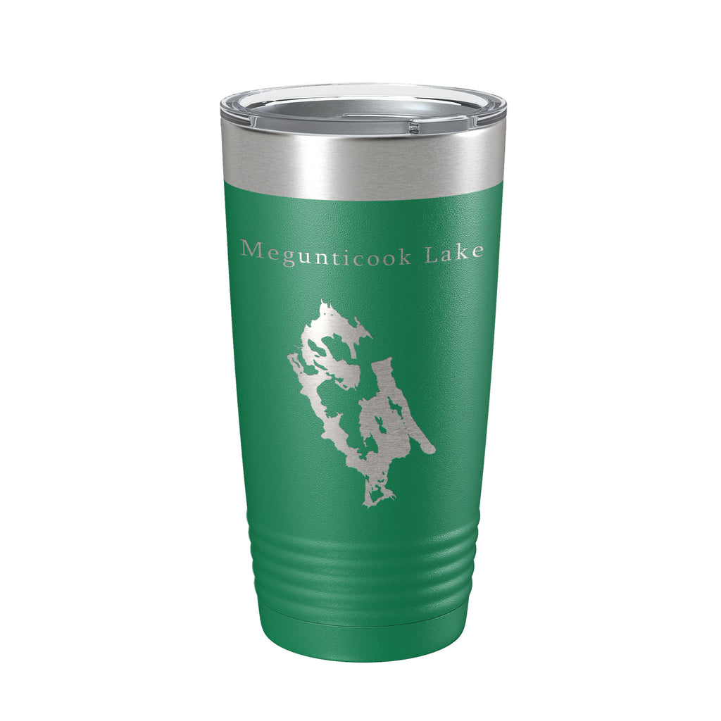 Megunticook Lake Map Tumbler Travel Mug Insulated Laser Engraved Coffee Cup Maine 20 oz