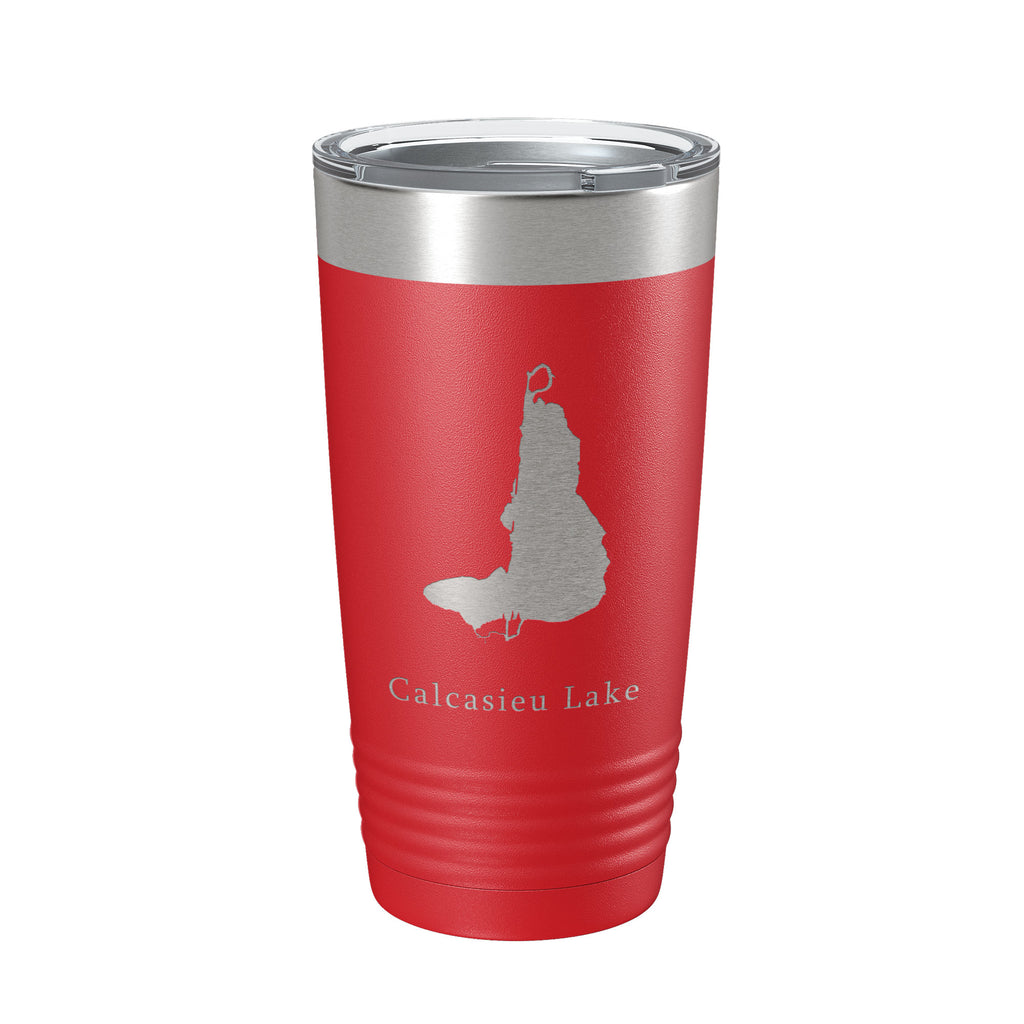 Calcasieu Lake Map Tumbler Travel Mug Insulated Laser Engraved Coffee Cup Louisiana 20 oz