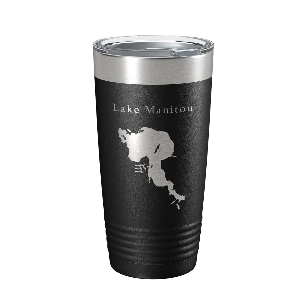 Lake Manitou Map Tumbler Travel Mug Insulated Laser Engraved Coffee Cup Indiana 20 oz