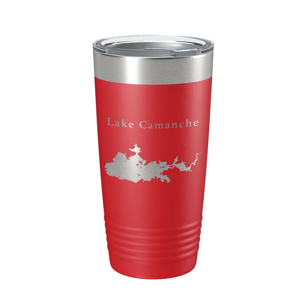 Lake Camanche Map Tumbler Travel Mug Insulated Laser Engraved Coffee Cup California 20 oz