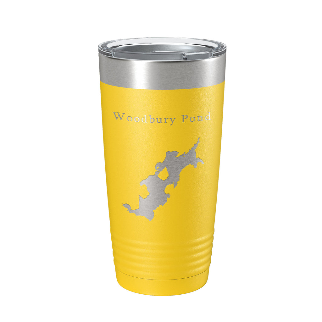 Woodbury Pond Tumbler Lake Map Travel Mug Insulated Laser Engraved Coffee Cup Maine 20 oz