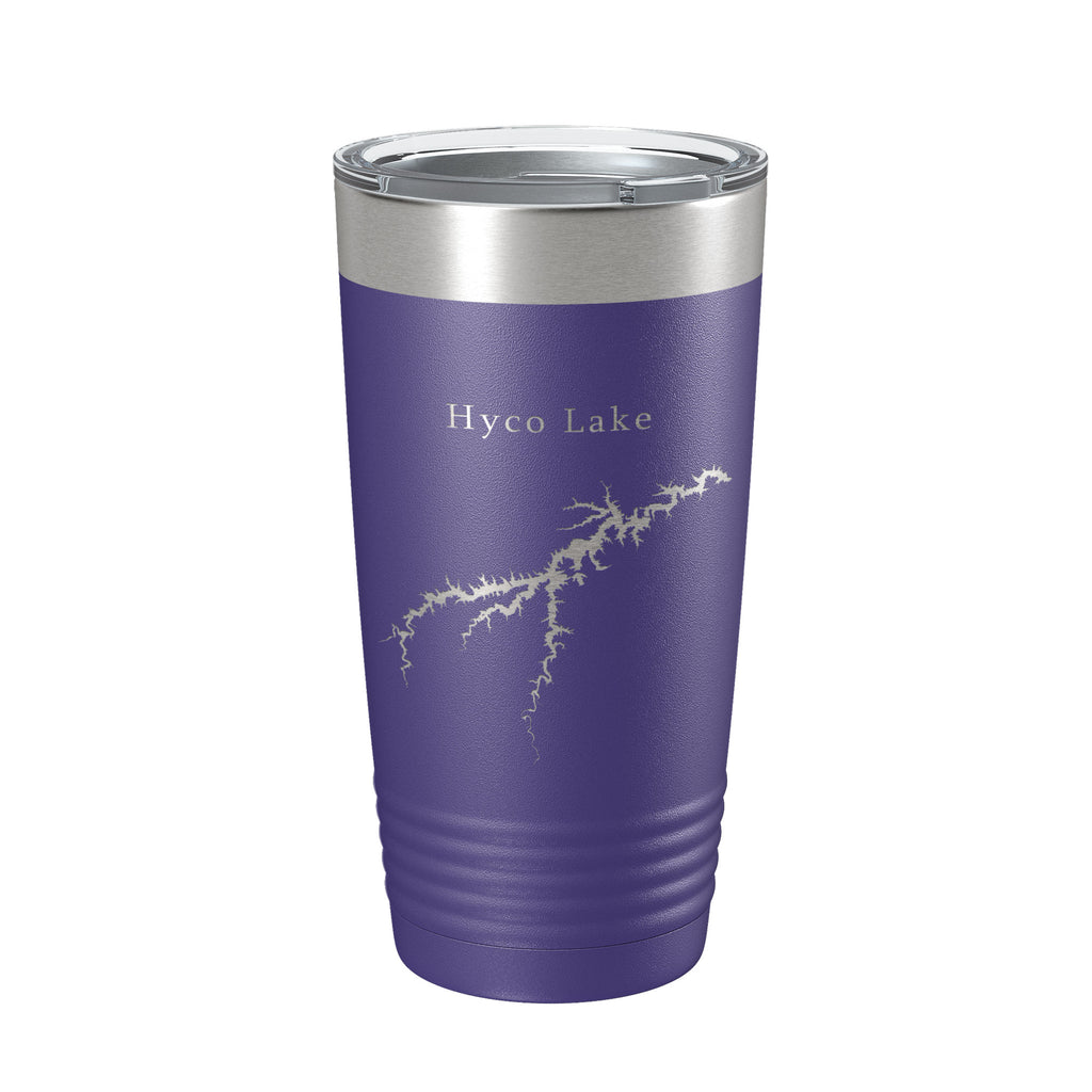 Hyco Lake Map Tumbler Travel Mug Insulated Laser Engraved Coffee Cup North Carolina 20 oz