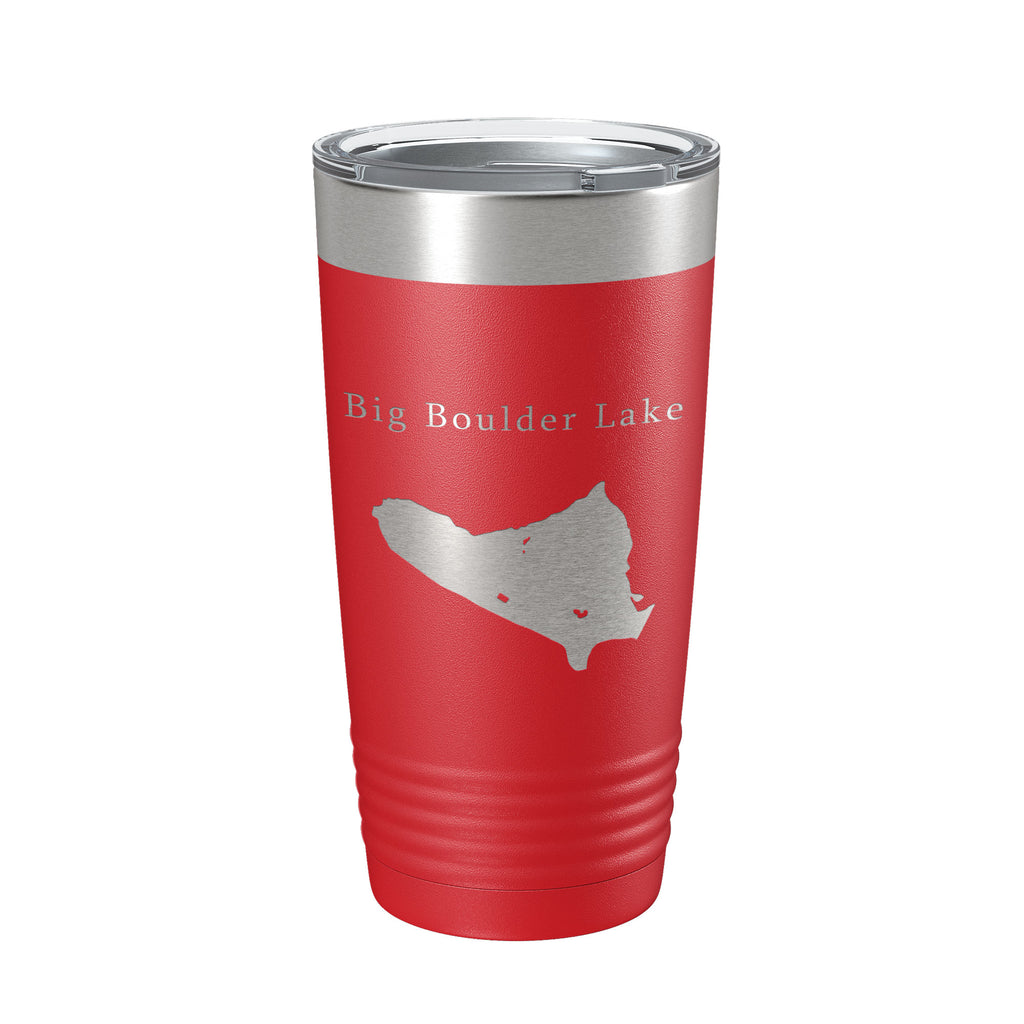 Big Boulder Lake Map Tumbler Travel Mug Insulated Laser Engraved Coffee Cup Pennsylvania 20 oz