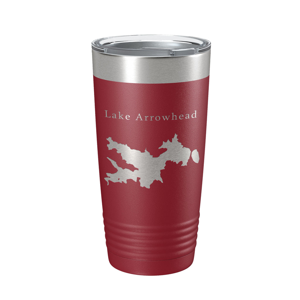 Lake Arrowhead Map Tumbler Travel Mug Insulated Laser Engraved Coffee Cup California 20 oz