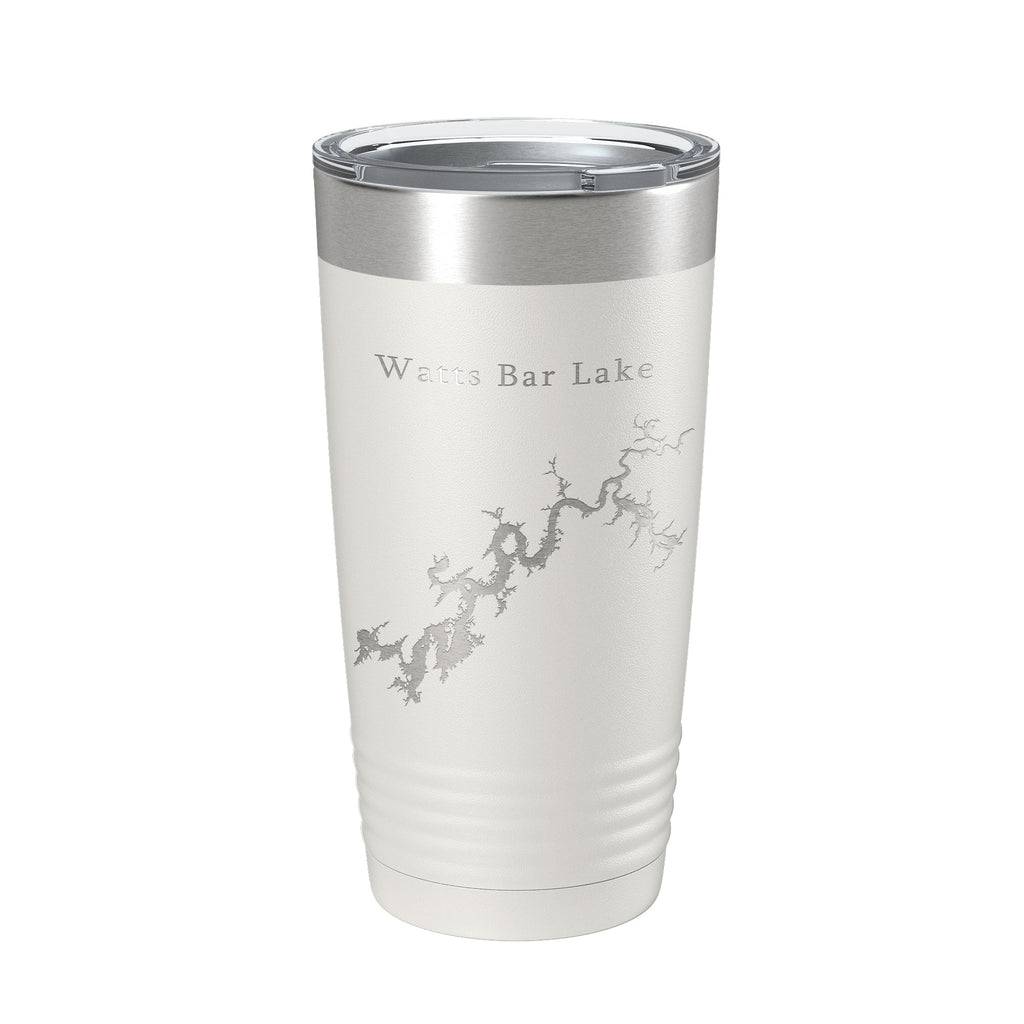 Watts Bar Lake Map Tumbler Travel Mug Insulated Laser Engraved Coffee Cup Tennessee 20 oz