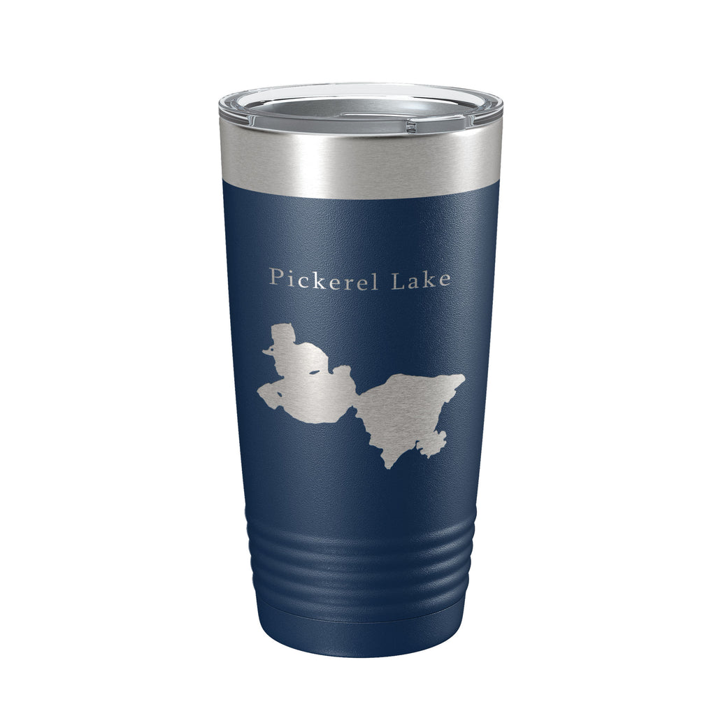 Pickerel Lake Map Tumbler Travel Mug Insulated Laser Engraved Coffee Cup Wisconsin 20 oz